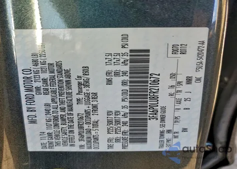 2015 Ford Fusion Se Hybrid from USA, damaged, VIN 3FA6P0LU8FR210672